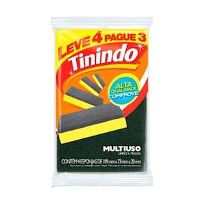 Esponja Tinindo Multiuso - 120 Embalagens com 4 Unidades