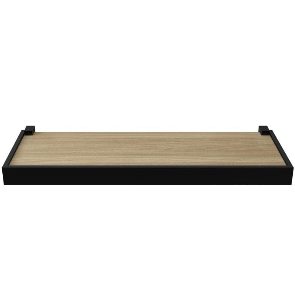 Prateleira Industrial Duetto 20X40 Nogueira Moldura Preta