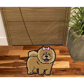Tapete Capacho Cachorro Dog Chow Chow No Formato 60X60 cm.