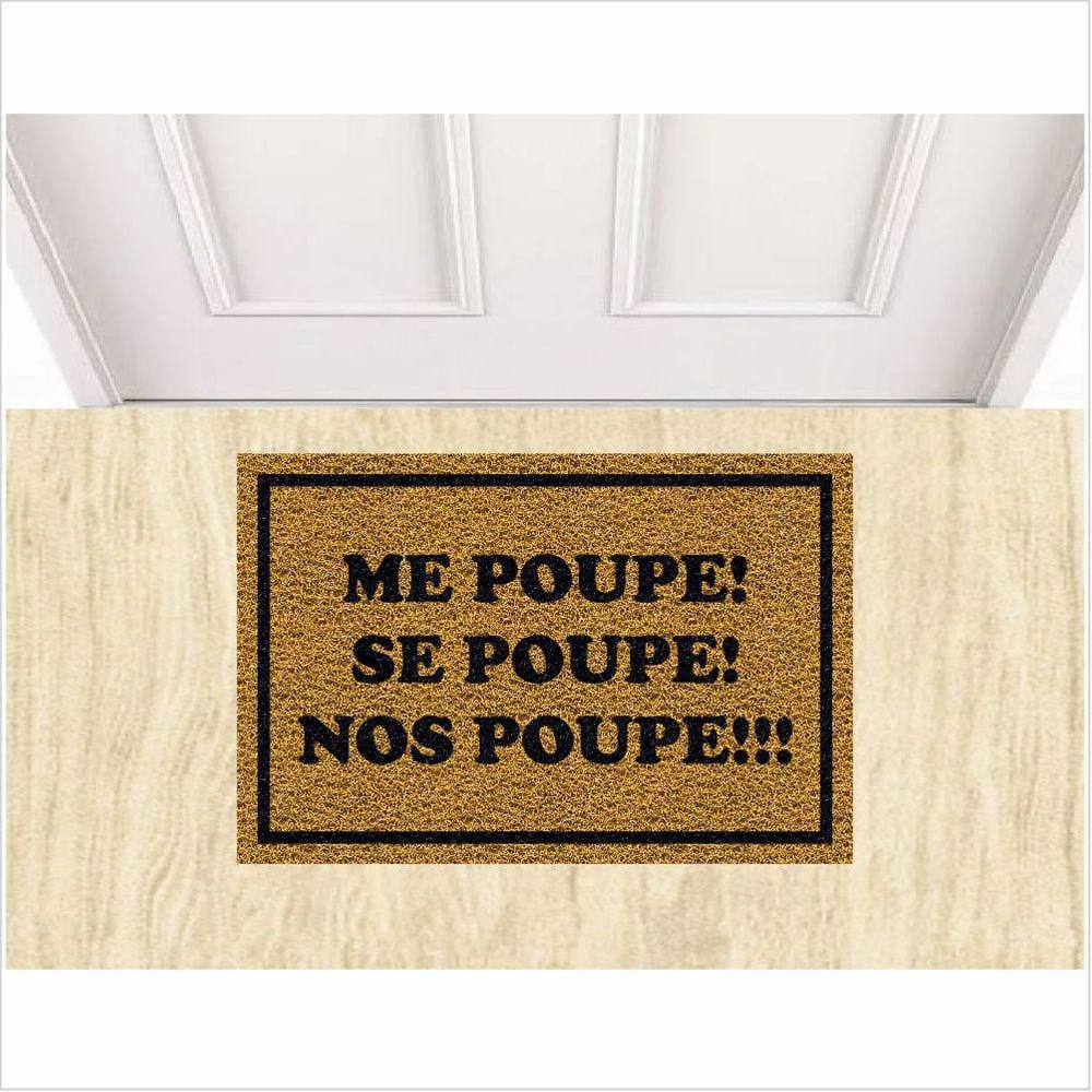 Tapete Divertido Me Poupe Se Poupe Nos Poupe! Ouro e Preto.