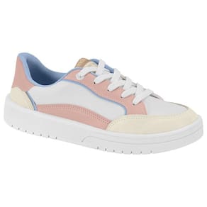 Tênis Casual Feminino Moleca 5791.102 Branco/Rosa