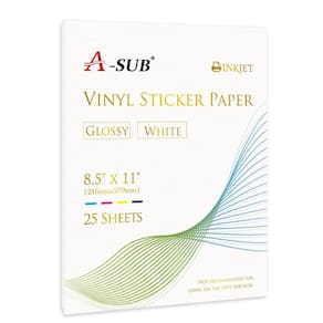 Papel adesivo de vinil A-SUB brilhante à prova d`água para impressão a jato de tinta