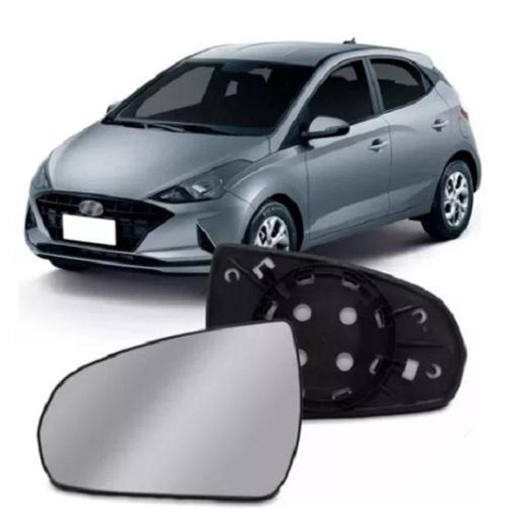 Lente Espelho Retrovisor Hb20 2020 Com Base Lado Esquerdo