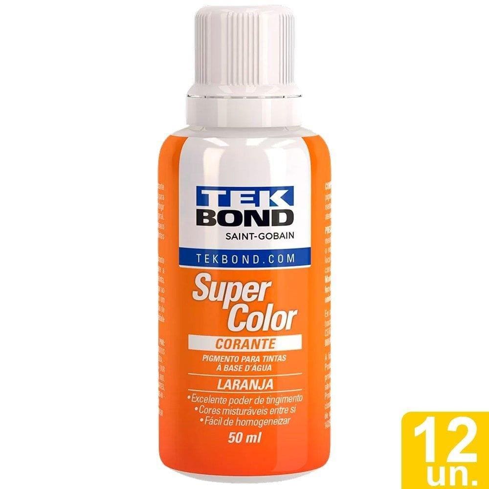 Corante Líquido Tekbond Laranja 50ml - Embalagem com 12 Unidades