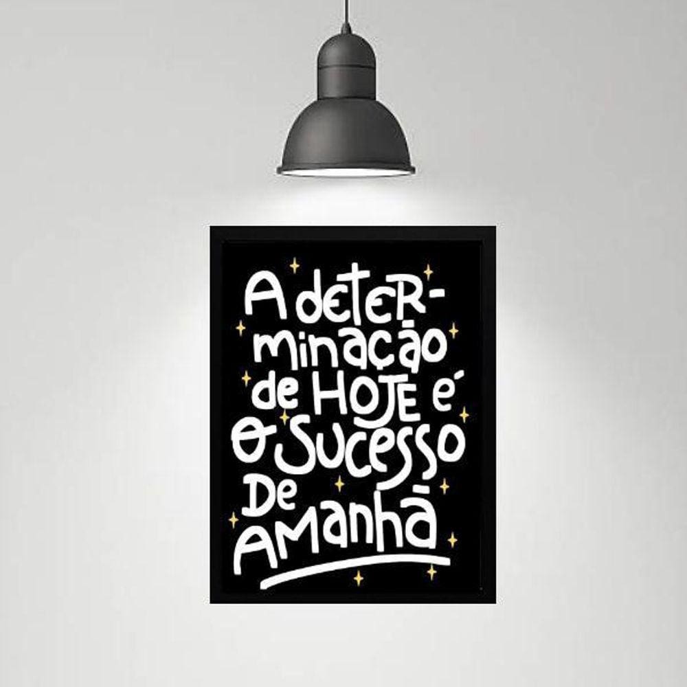 Quadro Motivacional Determinação Sucesso 33X24Cm