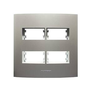 Placa 4X4 com Suporte Para 4 Módulos Distanciados Inova Pro Class Alumbra Titanium
