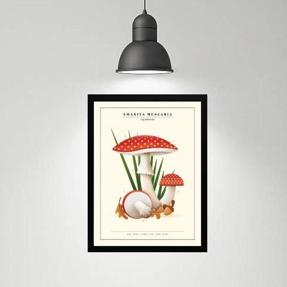 Quadro Cogumelos Vermelhos - Poá 33X24Cm