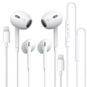 Fones de ouvido Fujimoto Dengyo com fio com conector Lightning para