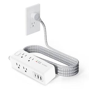 Power Strip ELEGRP, 8 tomadas, 3 portas USB, cabo de extensão de 6 pés