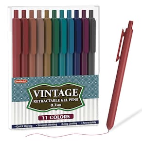 Canetas de gel Shuttle Art Coloridas Retráteis 11 Tinta Vintage 0,7 m
