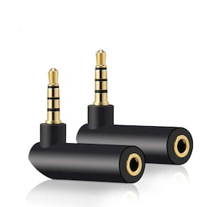 Adaptador de áudio HSP-HSWITI com ângulo de 3,5 mm macho para fêmea (pacote com 2)