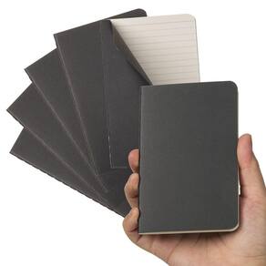 Caderno de bolso TWONE 3,5 x 5,5 cm com 60 páginas pautadas - preto (6)