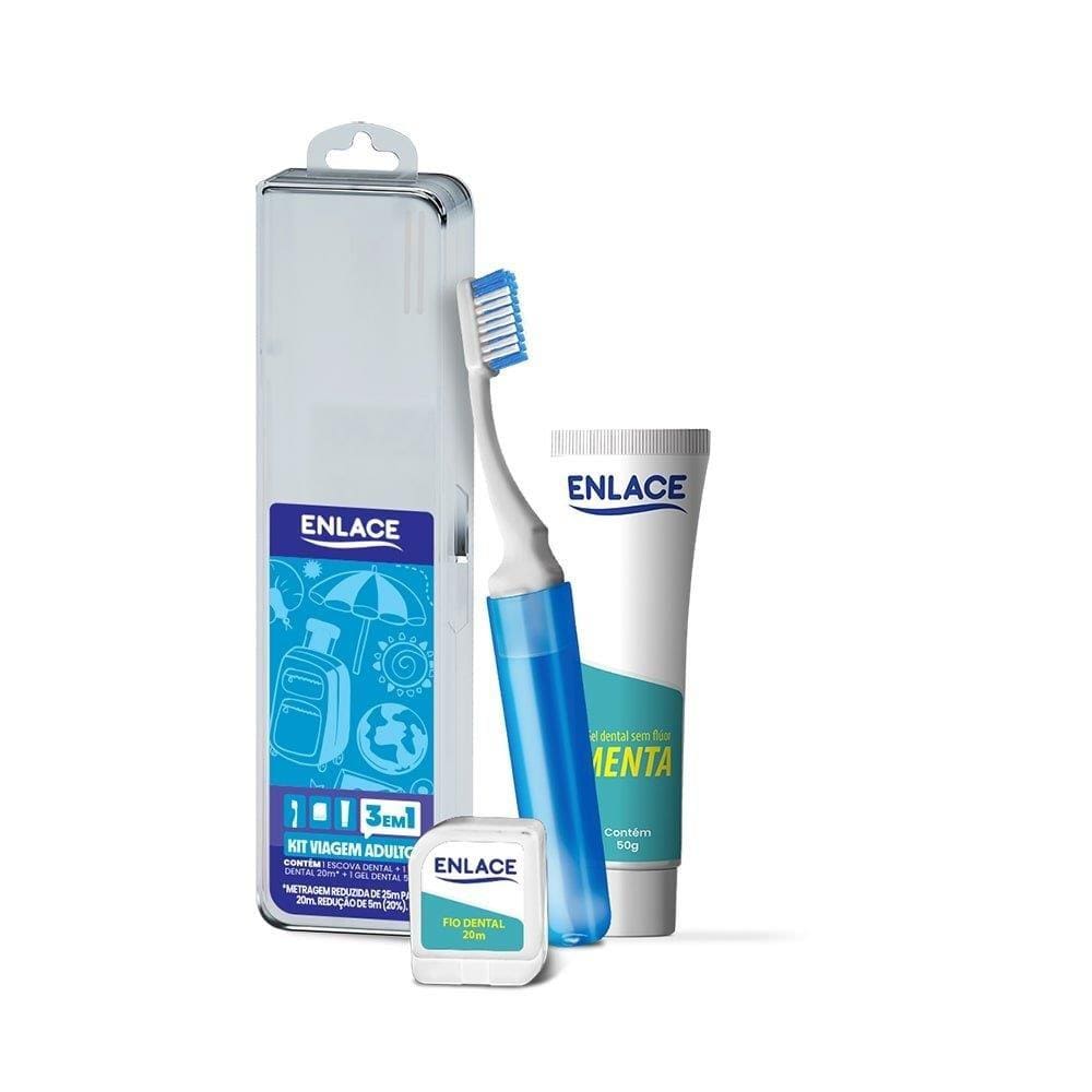Kit Enlace Escova + Creme Dental + Fio Dental + Estojo