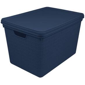 Organizador De Armário Juta Decorativo Multiuso 22 Lts Azul