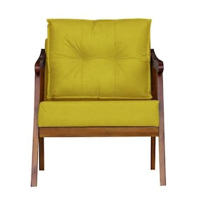 Poltrona Cadeira Vitoria Base Reforçada Amarelo