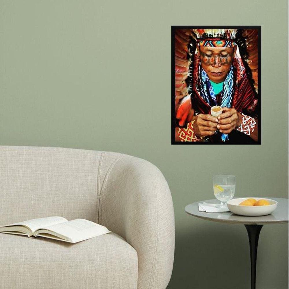Quadro Decorativo Ayhuasca - Índio 33X24Cm