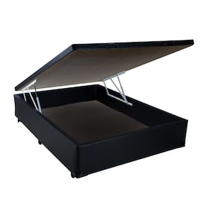 Cama Box Viúva com Baú Sonnoforte Corino Preto - 120x203