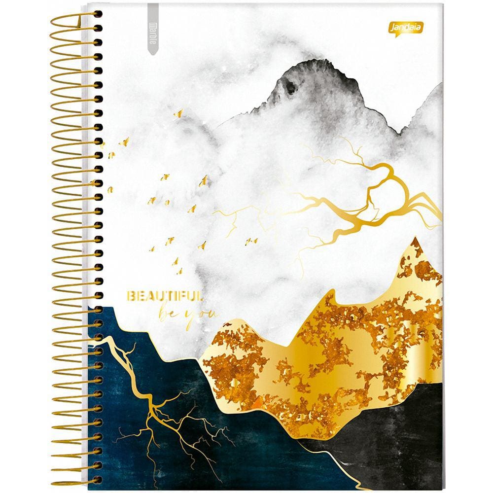 Caderno Universitário Capa Dura 10 Matérias 160 Folhas Marble Jandaia