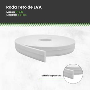 Rodateto de EVA Autocolante Branco 5,0cm x 1cm RT340 - 27m Segunda Linha