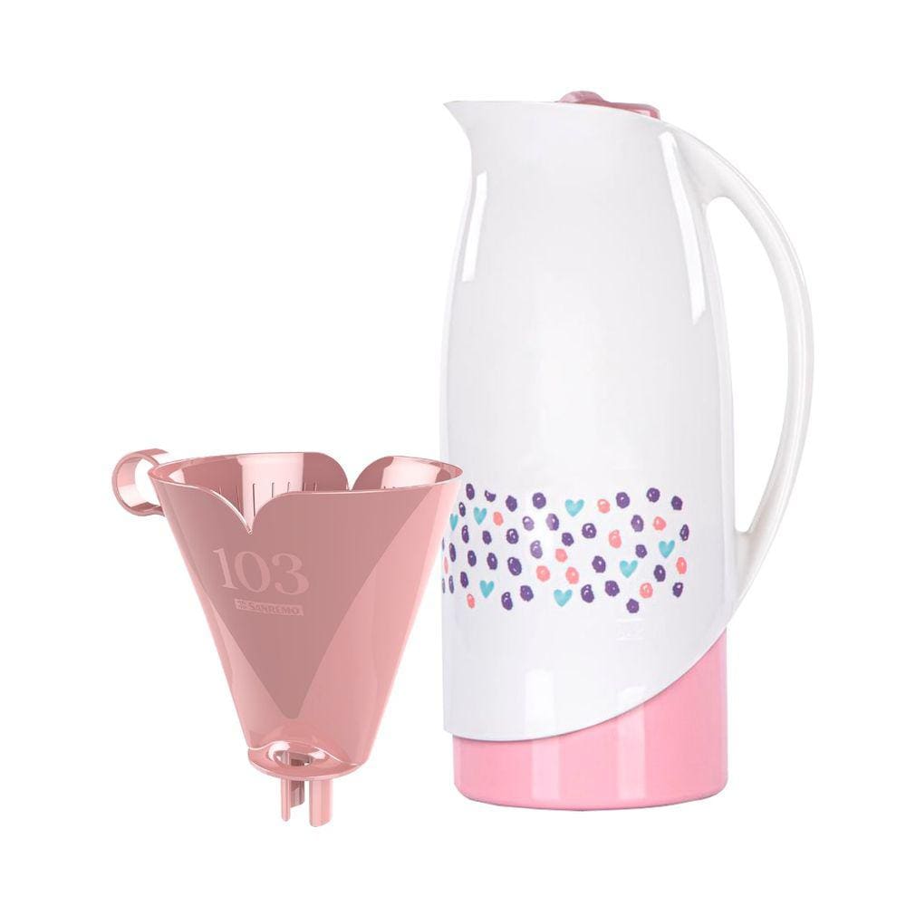 Conjunto Garrafa Térmica 1l + Suporte Filtro Café