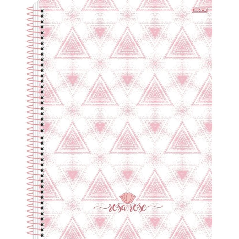 Caderno Universitário 10 Matérias 160 Folhas Rosa Rose São Domingos