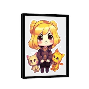 Quadro Menina Dos Gatos -- Br Artes