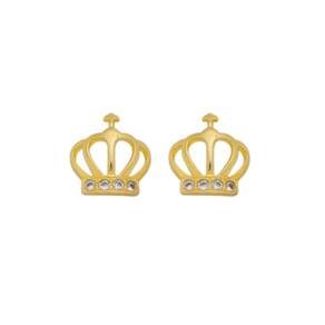 Brinco Infantil Coroa - Banhado em Ouro 18k