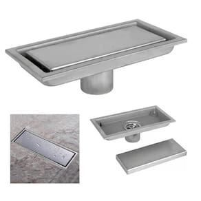 Ralo Linear Piso Invisível Oculto 60Cm Anti Inseto Inox