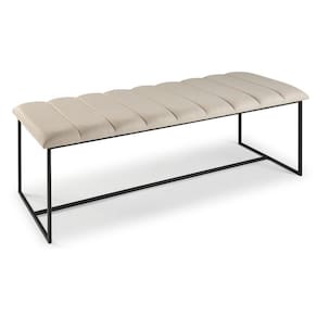 Recamier Bogota Queen Industrial Base Preta Personalizável Boucle Creme