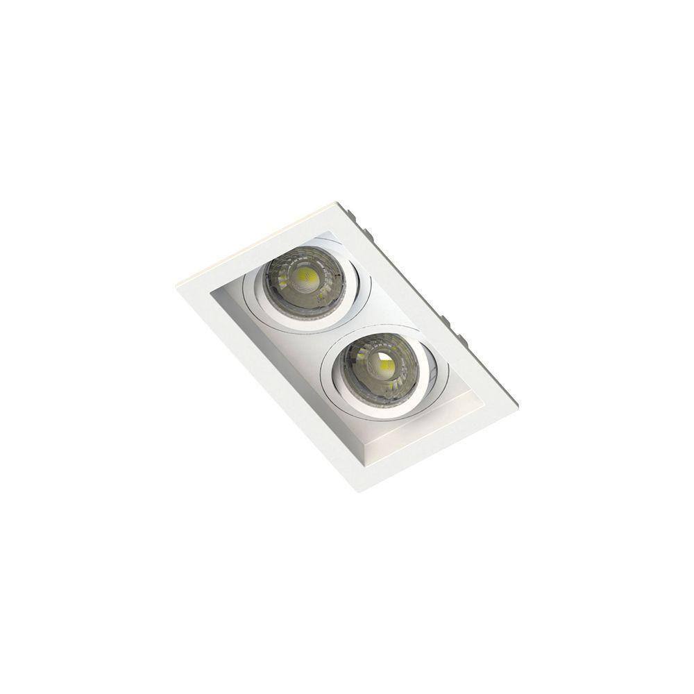Spot Embutir Recuado Save Energy 2 Lâmpadas Bivolt Branco