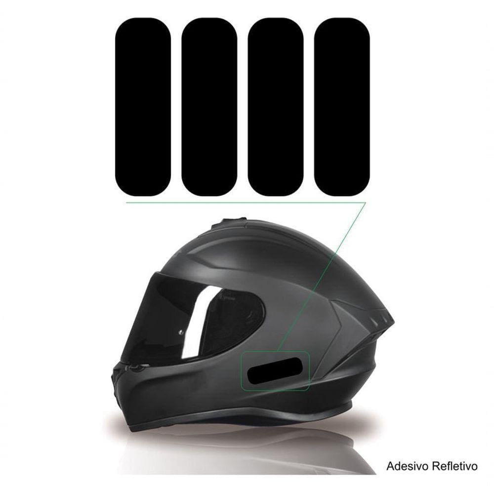 Kit Adesivo Capacete Refletivo Moto Axxis Ls2 Agv Ebf Preto