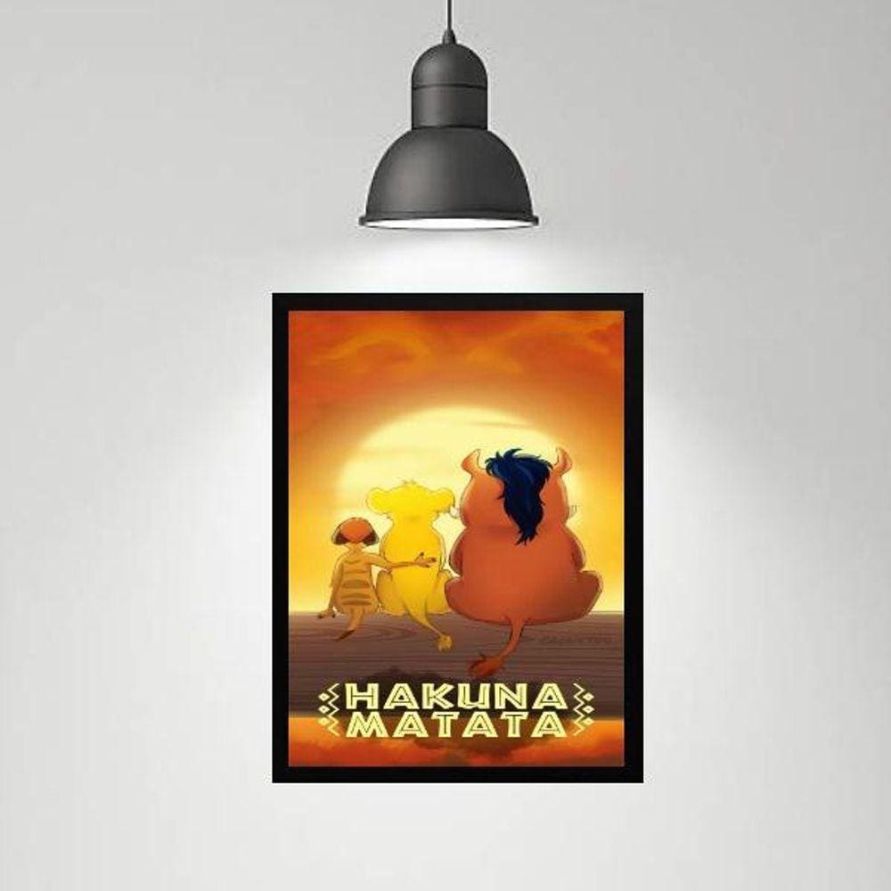 Quadro Hakuna Matata - Amigos 45X34Cm - Com Vidro
