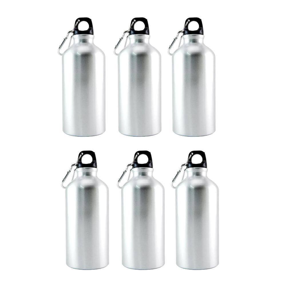 Kit 6 Garrafas Chaveiro Mosquetão 400Ml Personalizável