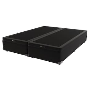 Base Box Baú King Preto De Madeira 193cm Kazamix
