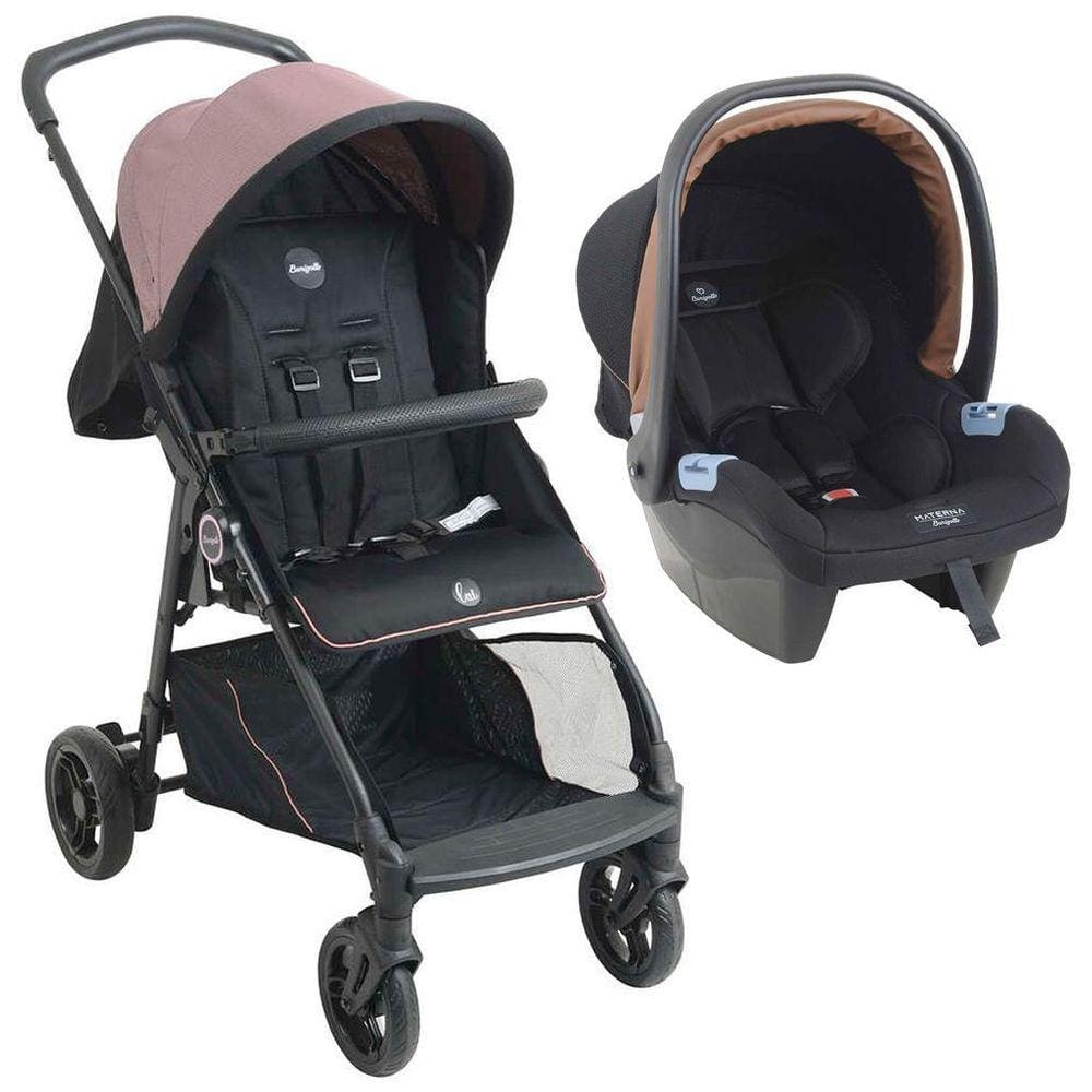 Carrinho De Bebê Lui Rose E Bebê Conforto Materna