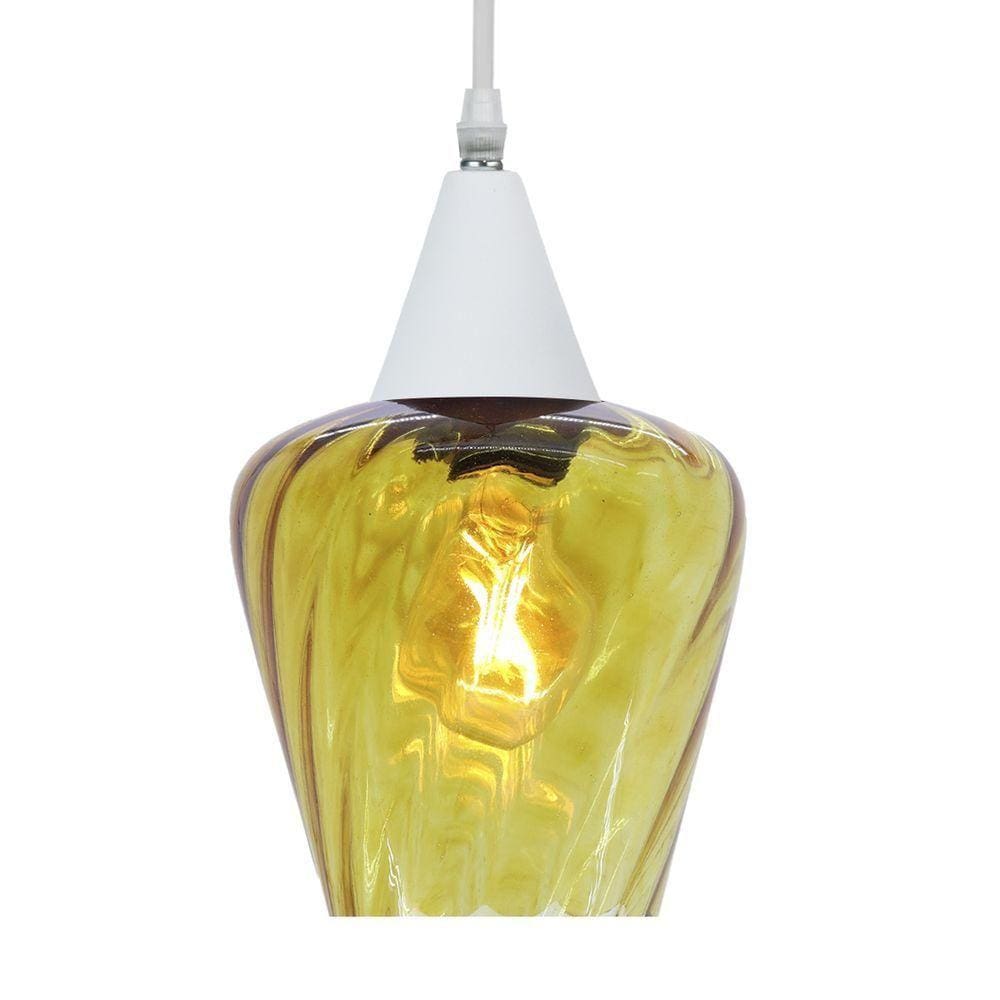 Lustre Pendente Taschibra Monalisa Conhaque E27 Bivolt Branco