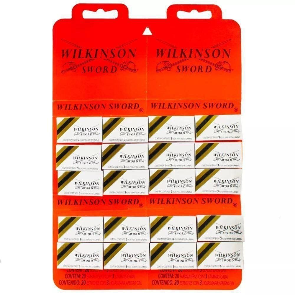 Kit Lâmina De Barbear Aço Inoxidável Wilkinson Sword 60 Lâminas