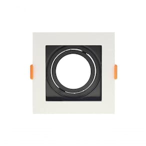 Spot Recuado De Embutir Quadrado Ar 70 Branco Com Preto Taschibra