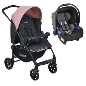 Carrinho De Bebê Ecco Cz Rosa E Bebê Conforto - Burigotto
