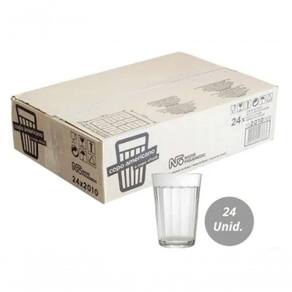 Caixa 24 Copos De Vidro Americano Tradicional Nadir Figueiredo 190ml Cerveja Boteco Bar