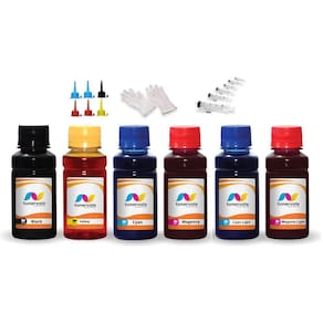 Kit 6 Tinta Para Epson L1800 T673120 CMYK 100ml