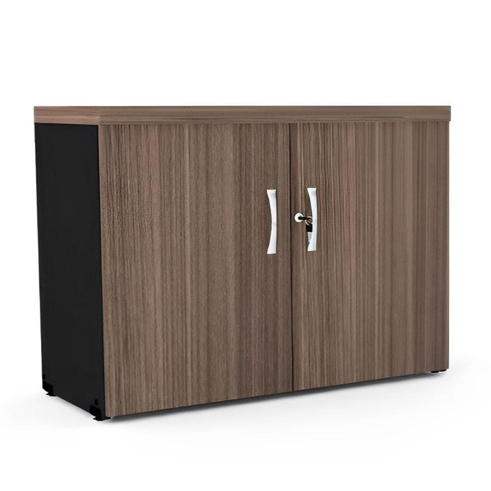Armario Baixo Madeira Linha Pe40 75X79x41 Marrom E Preto - Pandin