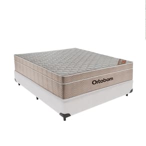 Cama Box Branco E Colchão Airtech Springpocket Casal Ortobom