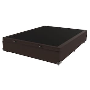 Cama Box Com Baú Casal Marrom De Madeira 138cm Kazamix
