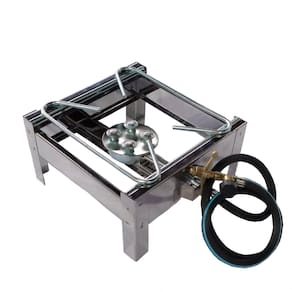 Fogão Fogareiro Inox Alta Pressão 1 boca + Kit Gás Incluso