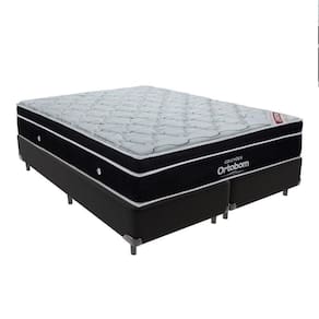 Cama + Box Colchão King Com Molas Ensacadas Ortobom Europillow Elegant Cor:preto