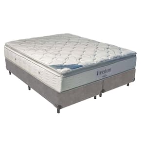 Cama Box Queen E Colchão Freedom Ortobom D33 Cor:cinza