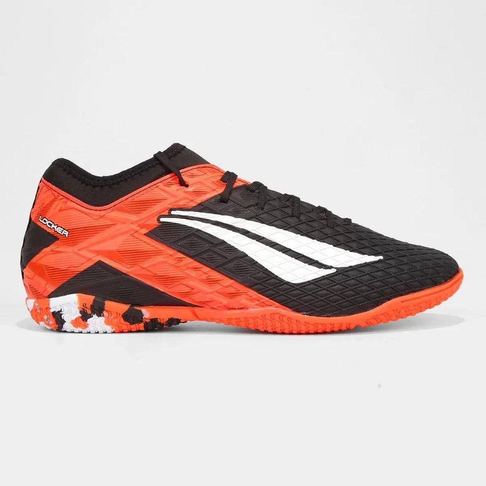 Chuteira Futsal Penalty RX Locker - Preto e Laranja