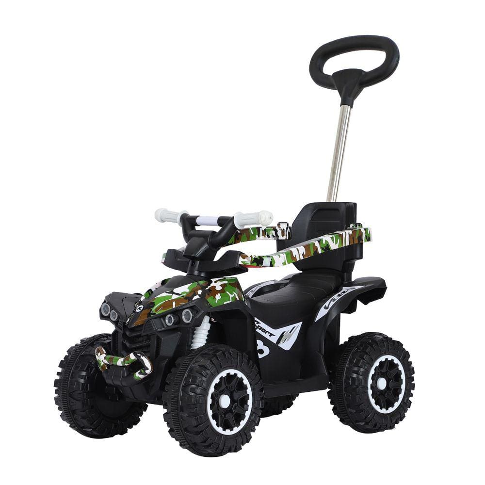 Quadriciclo Infantil de passeio com empurrador luzes de verdade Militar Uni Toys