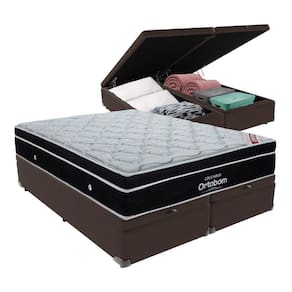 Colchão Elegant Ortobom Base Baú Marrom King Molas Ensacadas